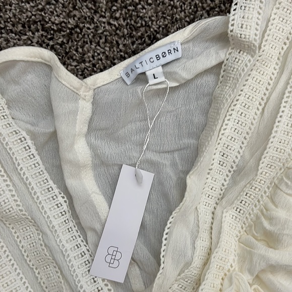 Baltic Born Jennifer Deep V Maxi Dress Ivory Size Woman’s Large - Picture 2 of 2